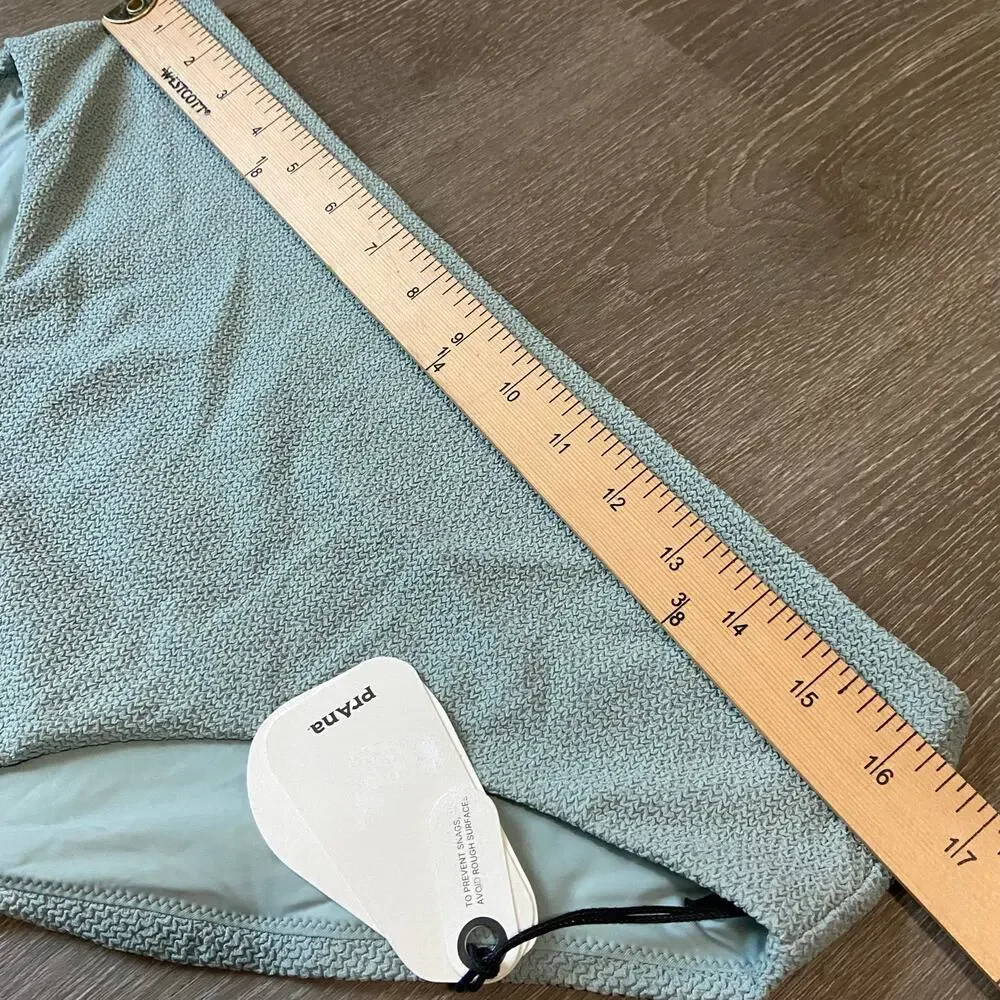Prana Lahari Scrunch High Rise Swim Bottom Women's XL Saltwater Textured Cheeky